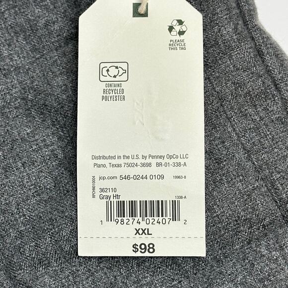 NWT Mutual Weave Gray Quilted Puffer Vest Full Zip Water Resistant Mens Size XXL - Picture 5 of 9